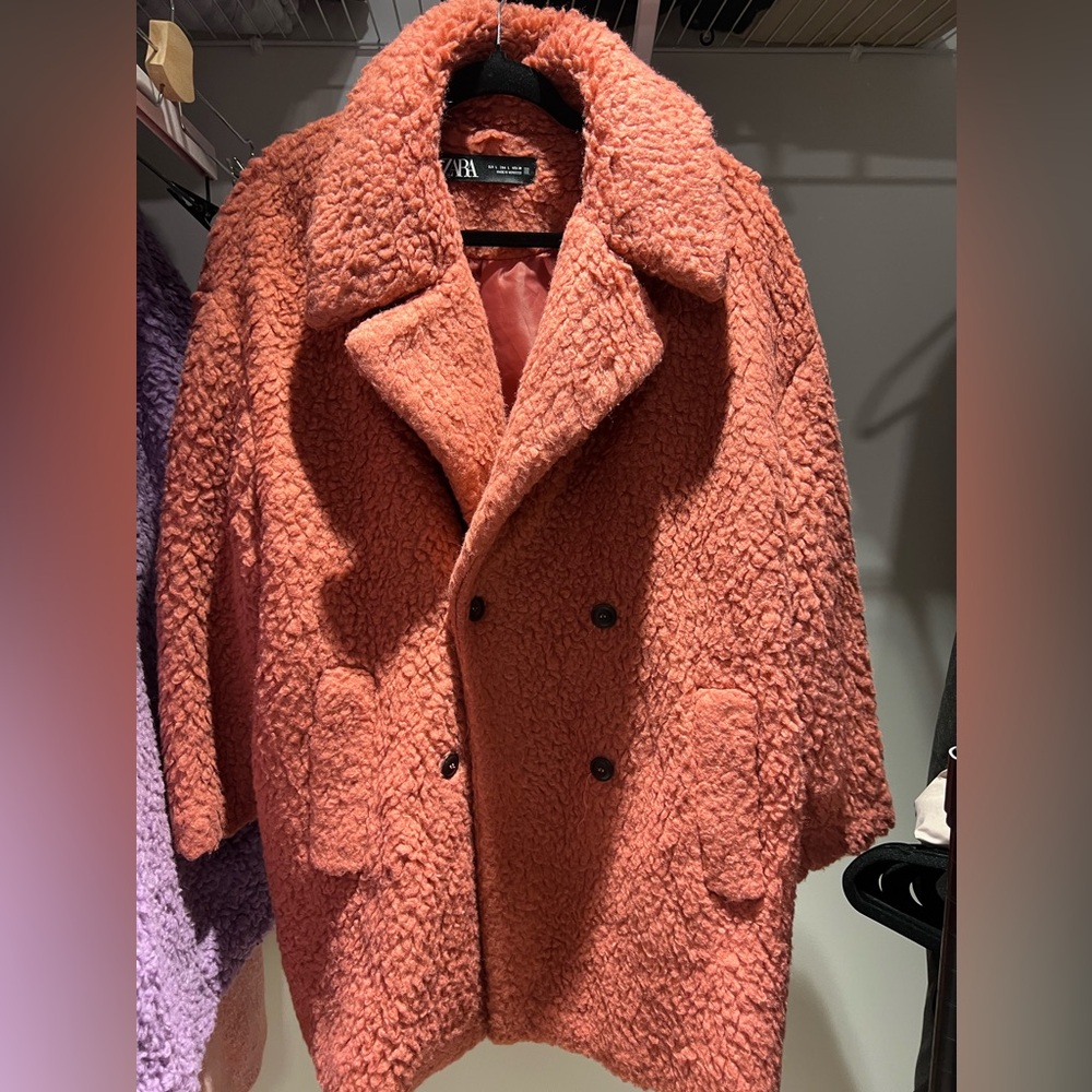 Zara Furry Fluffy Coat Jacket